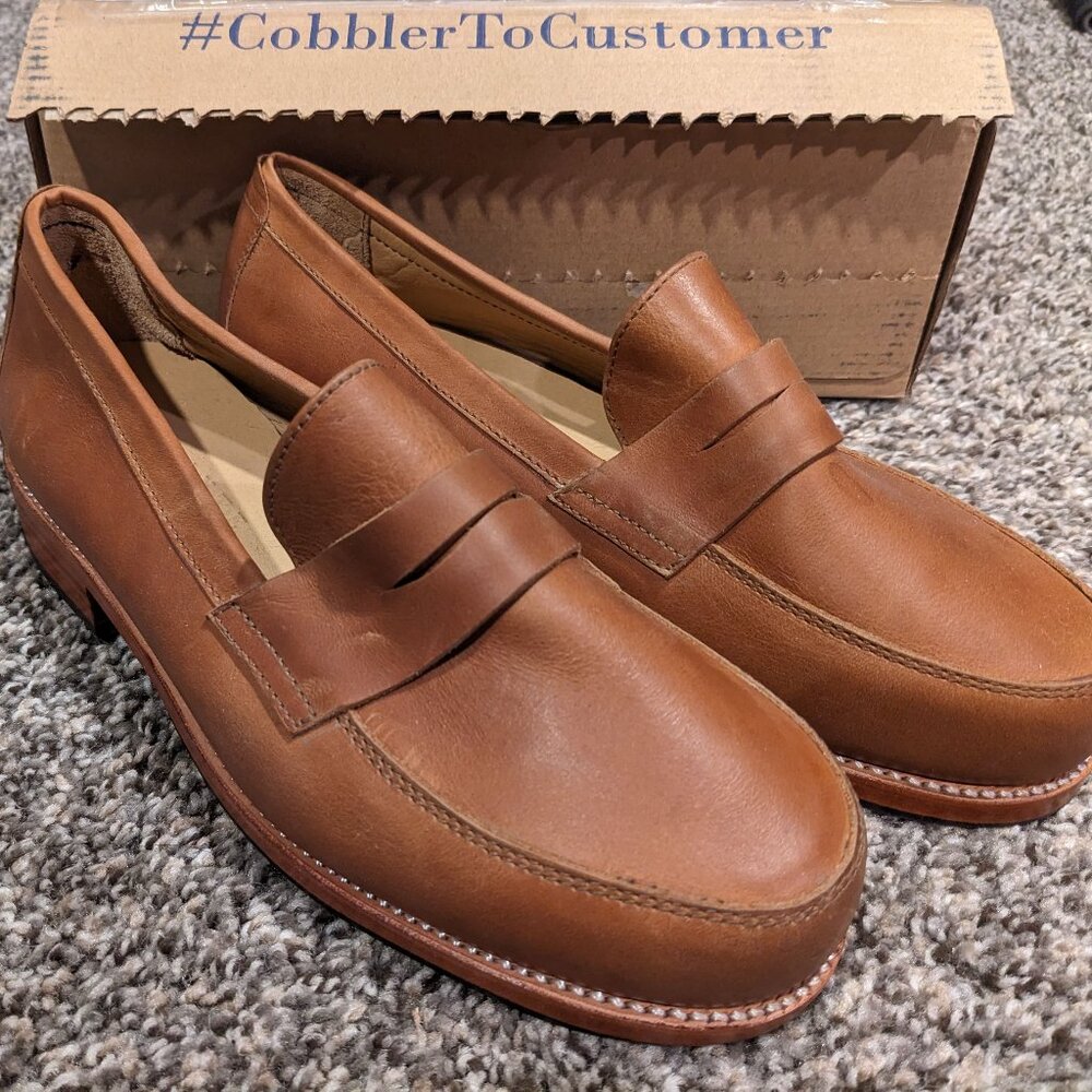 Adelante - Classic Brown Leather Penny Loafers - Women's Flats
